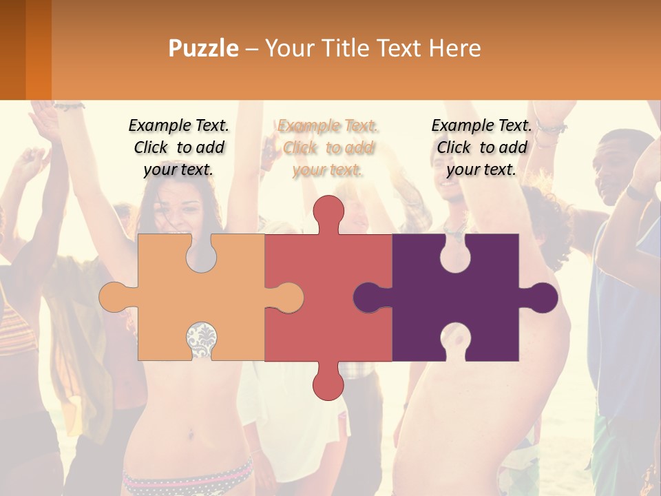 A Group Of People Standing On Top Of A Beach PowerPoint Template