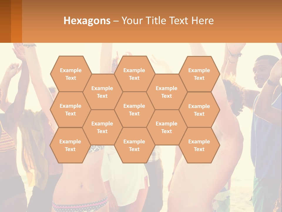 A Group Of People Standing On Top Of A Beach PowerPoint Template