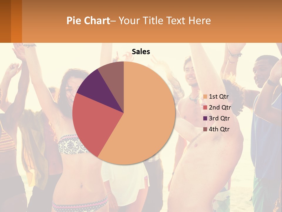 A Group Of People Standing On Top Of A Beach PowerPoint Template