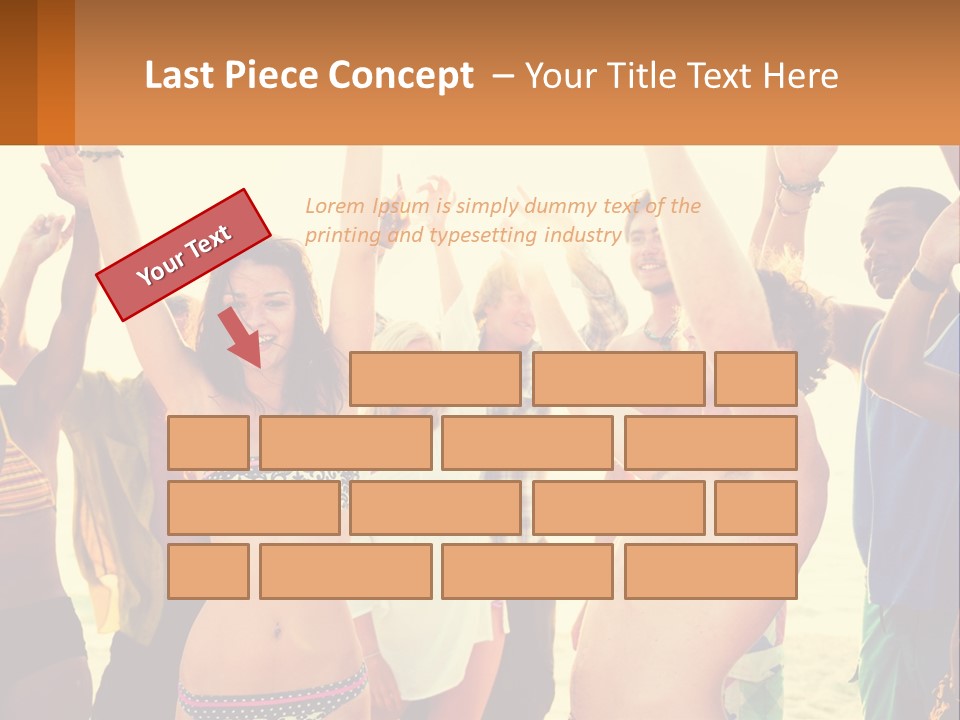 A Group Of People Standing On Top Of A Beach PowerPoint Template