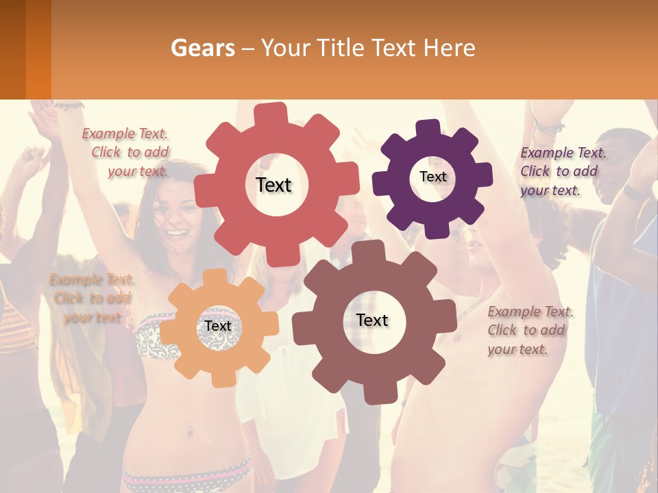 A Group Of People Standing On Top Of A Beach PowerPoint Template