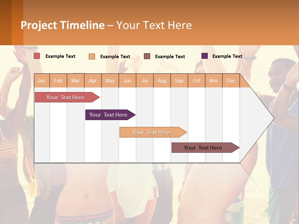 A Group Of People Standing On Top Of A Beach PowerPoint Template