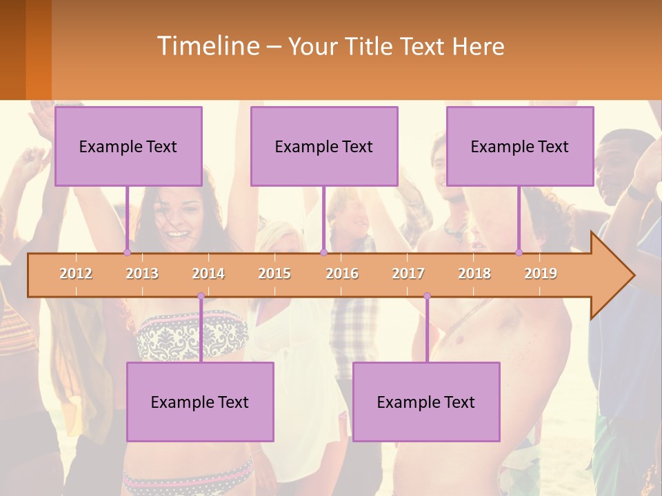 A Group Of People Standing On Top Of A Beach PowerPoint Template