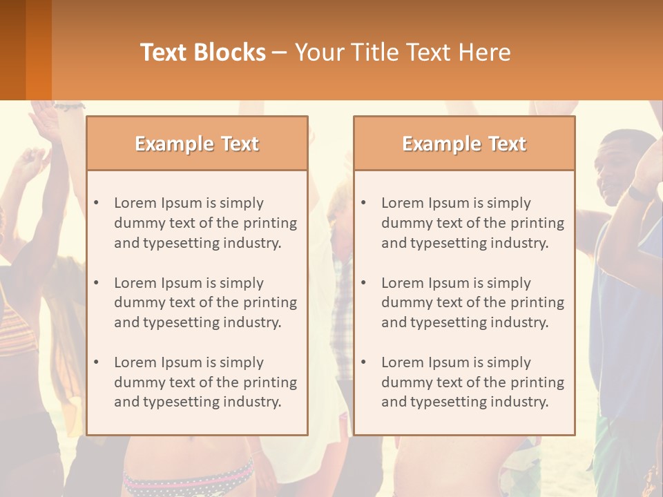 A Group Of People Standing On Top Of A Beach PowerPoint Template