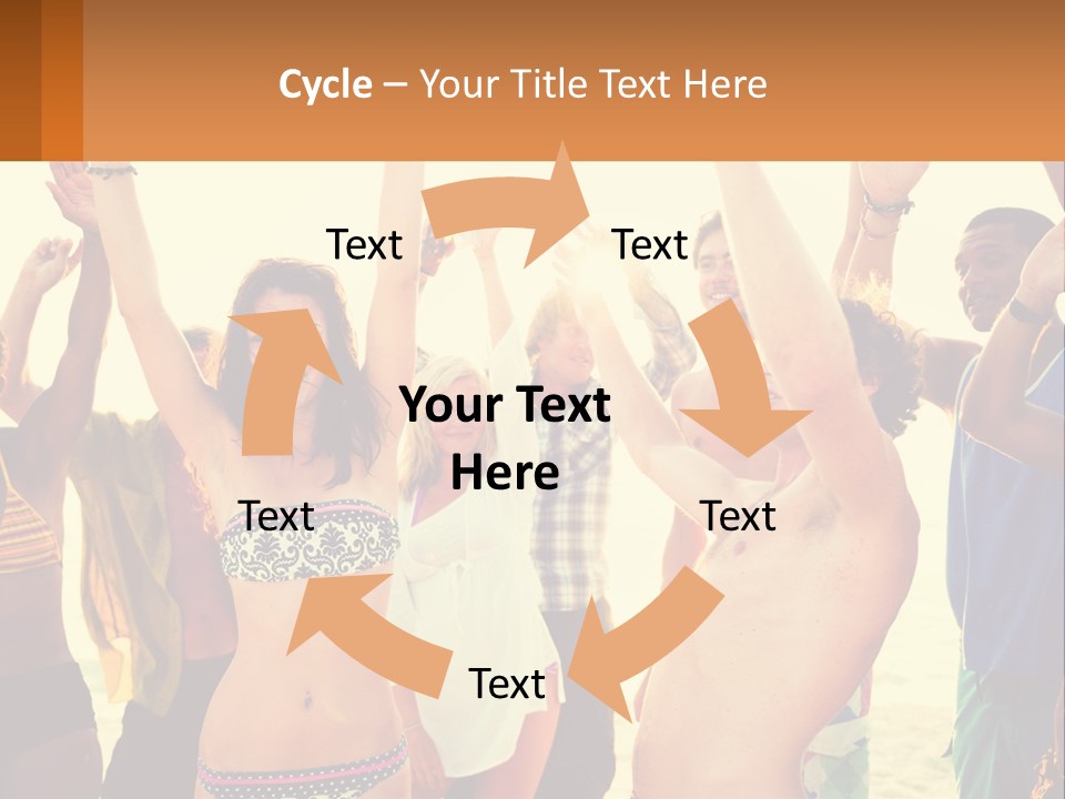 A Group Of People Standing On Top Of A Beach PowerPoint Template