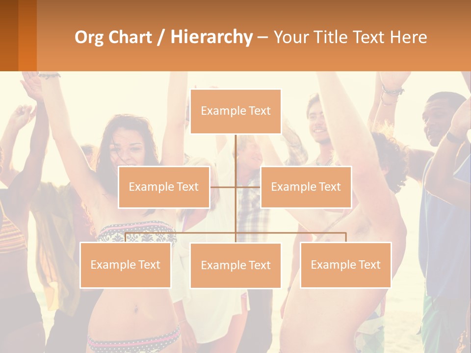 A Group Of People Standing On Top Of A Beach PowerPoint Template