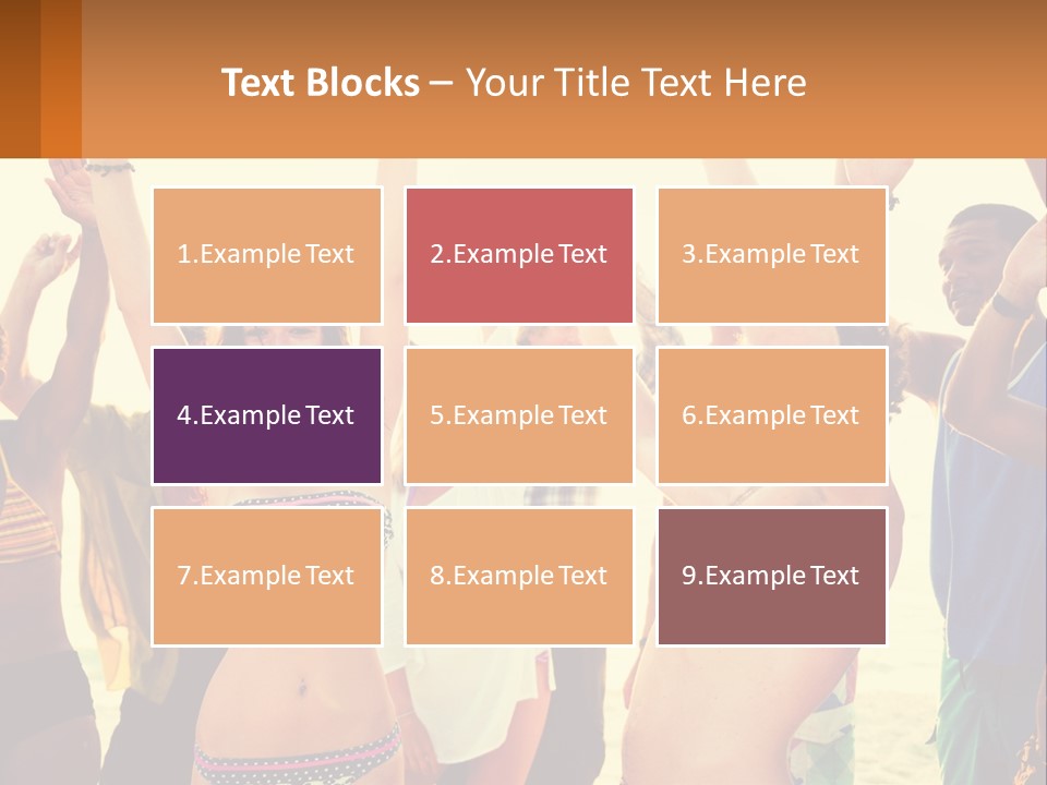 A Group Of People Standing On Top Of A Beach PowerPoint Template