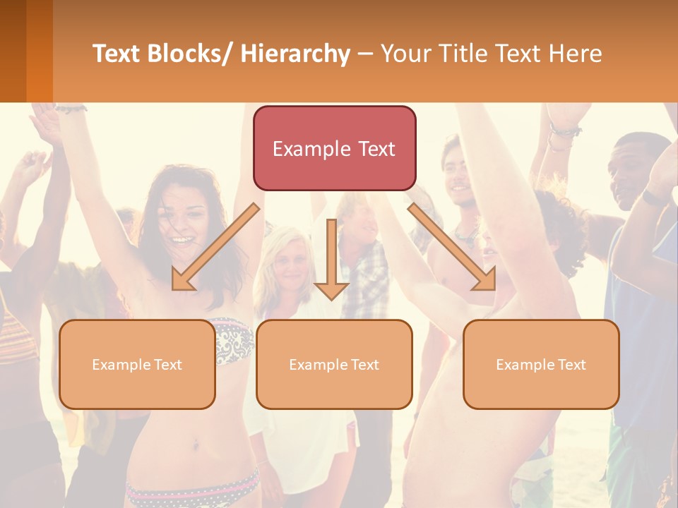 A Group Of People Standing On Top Of A Beach PowerPoint Template