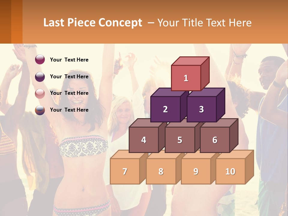 A Group Of People Standing On Top Of A Beach PowerPoint Template