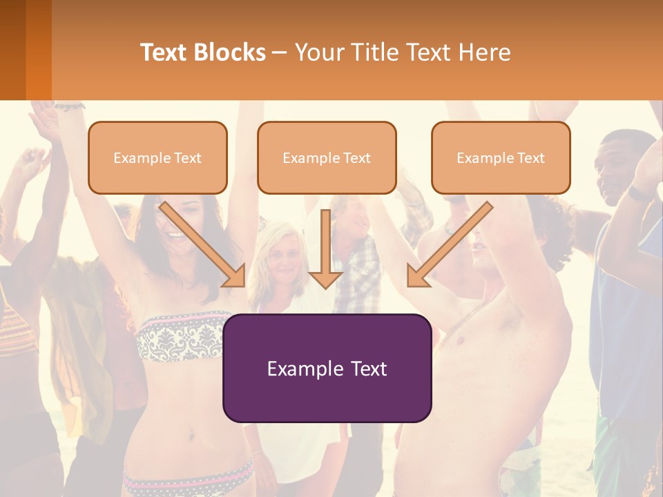 A Group Of People Standing On Top Of A Beach PowerPoint Template