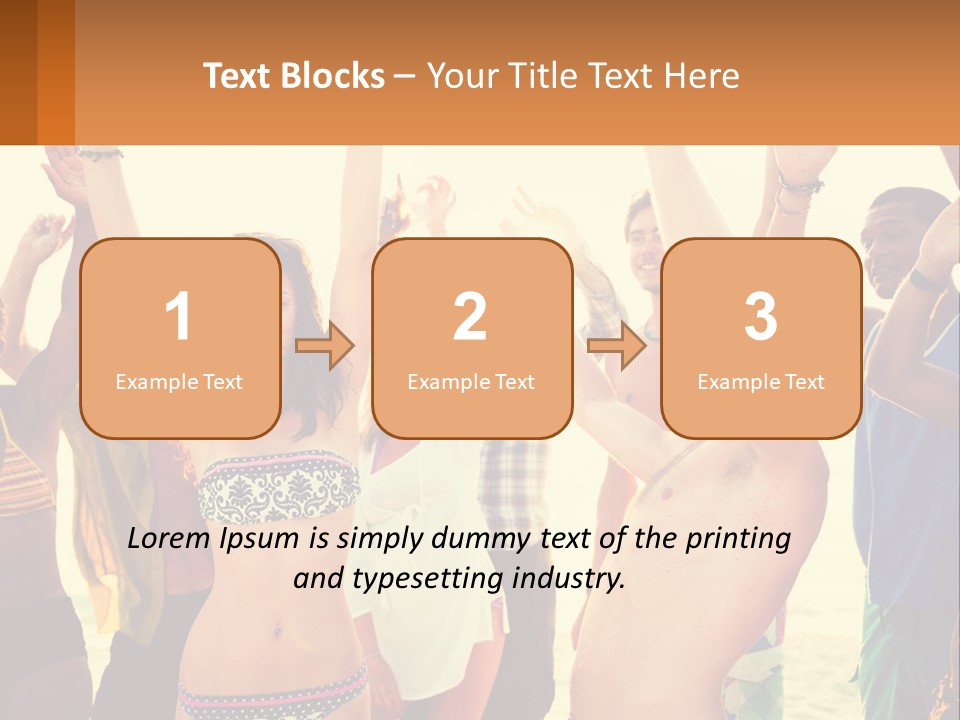 A Group Of People Standing On Top Of A Beach PowerPoint Template