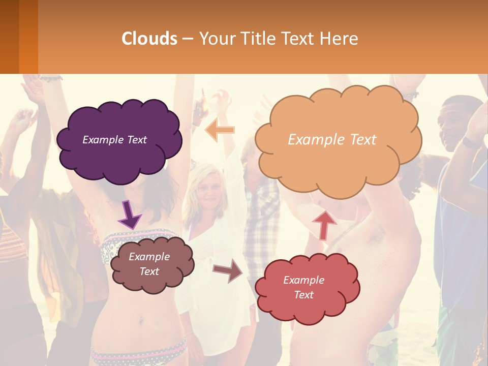 A Group Of People Standing On Top Of A Beach PowerPoint Template