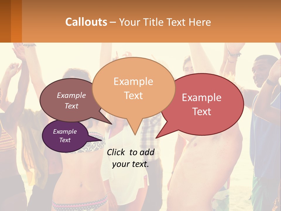 A Group Of People Standing On Top Of A Beach PowerPoint Template