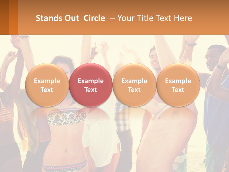 A Group Of People Standing On Top Of A Beach PowerPoint Template