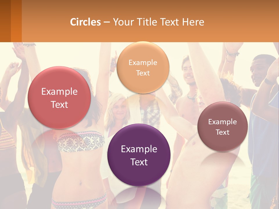 A Group Of People Standing On Top Of A Beach PowerPoint Template