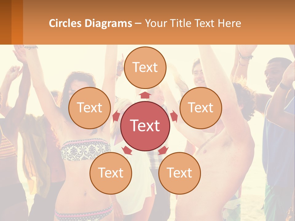 A Group Of People Standing On Top Of A Beach PowerPoint Template