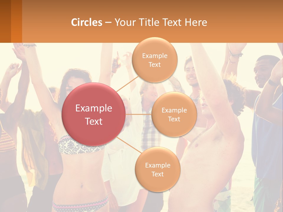 A Group Of People Standing On Top Of A Beach PowerPoint Template