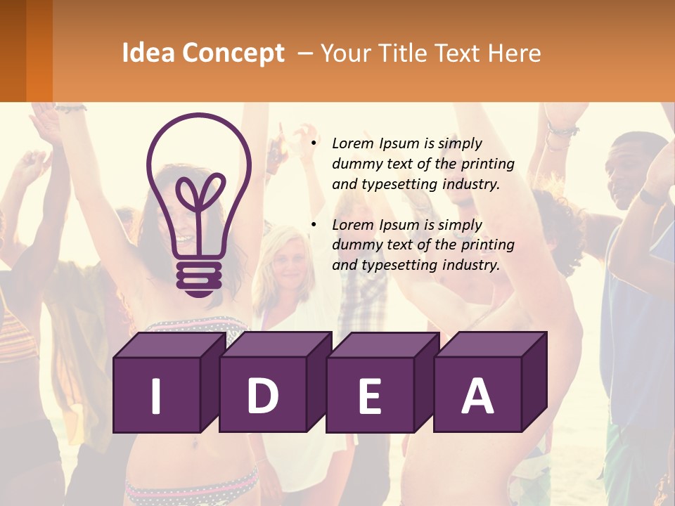 A Group Of People Standing On Top Of A Beach PowerPoint Template