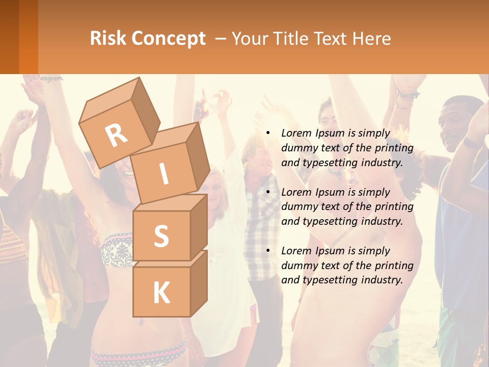 A Group Of People Standing On Top Of A Beach PowerPoint Template