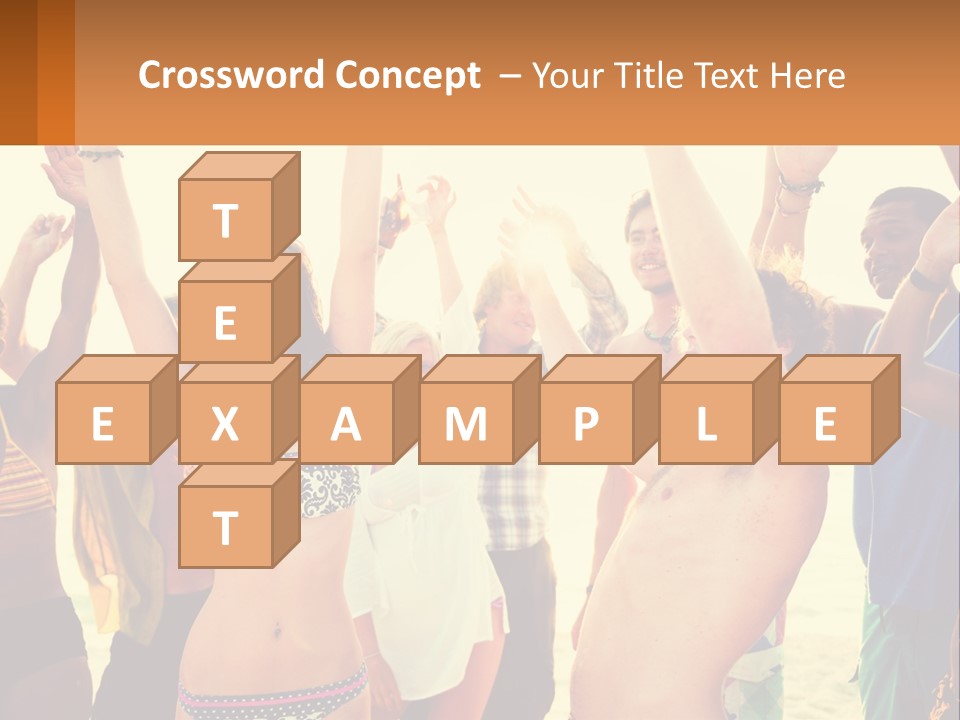 A Group Of People Standing On Top Of A Beach PowerPoint Template