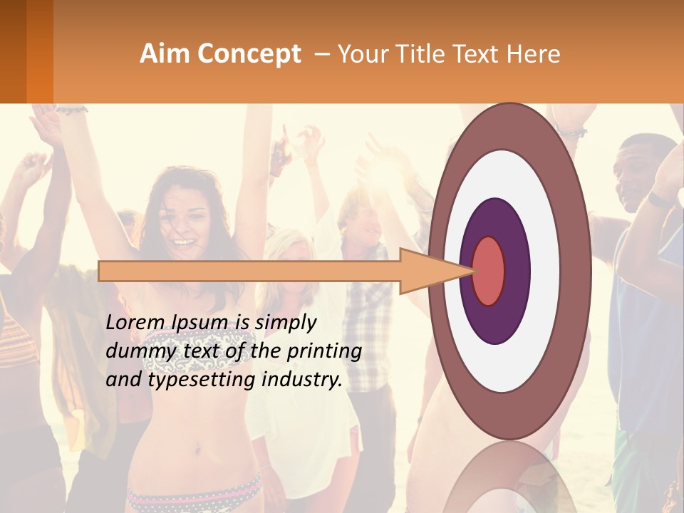 A Group Of People Standing On Top Of A Beach PowerPoint Template