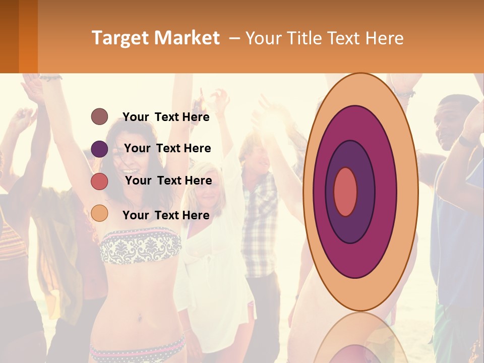 A Group Of People Standing On Top Of A Beach PowerPoint Template