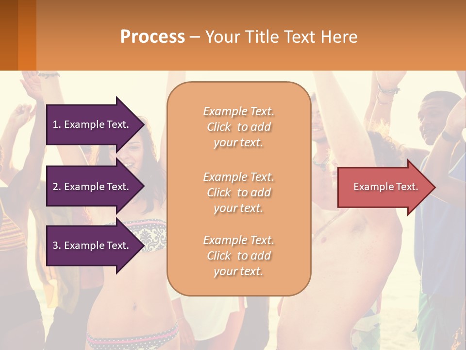 A Group Of People Standing On Top Of A Beach PowerPoint Template