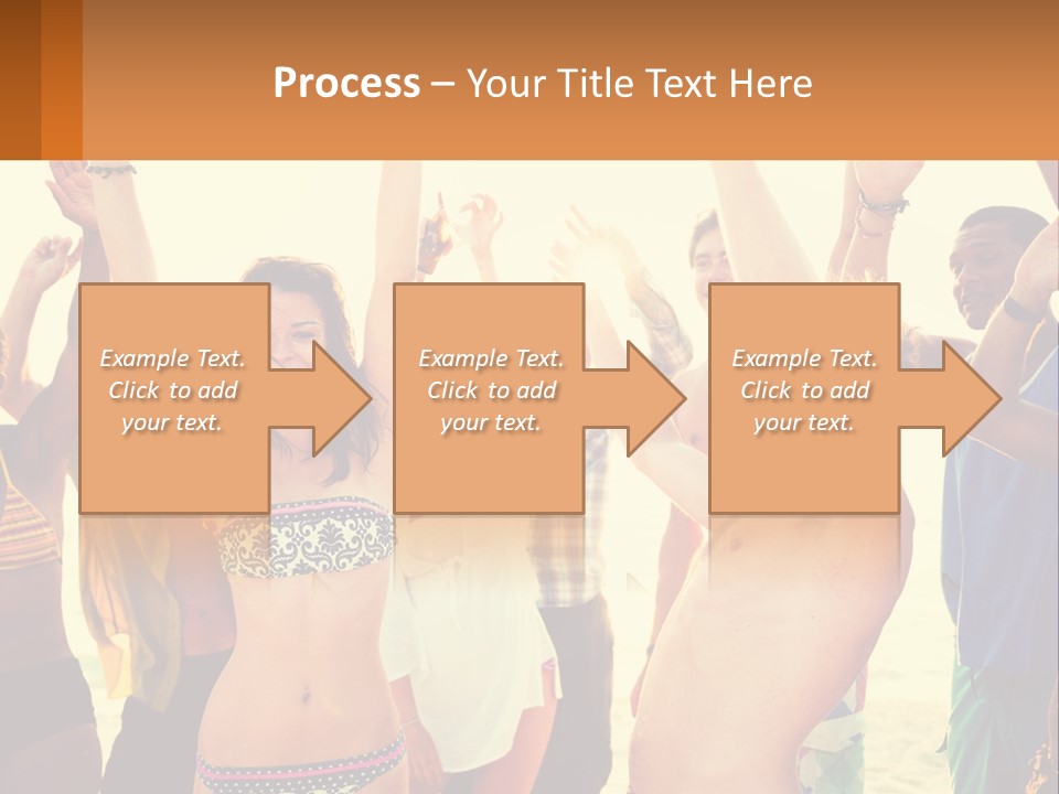 A Group Of People Standing On Top Of A Beach PowerPoint Template