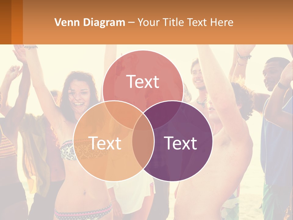 A Group Of People Standing On Top Of A Beach PowerPoint Template