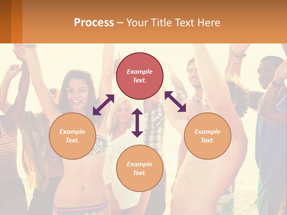 A Group Of People Standing On Top Of A Beach PowerPoint Template