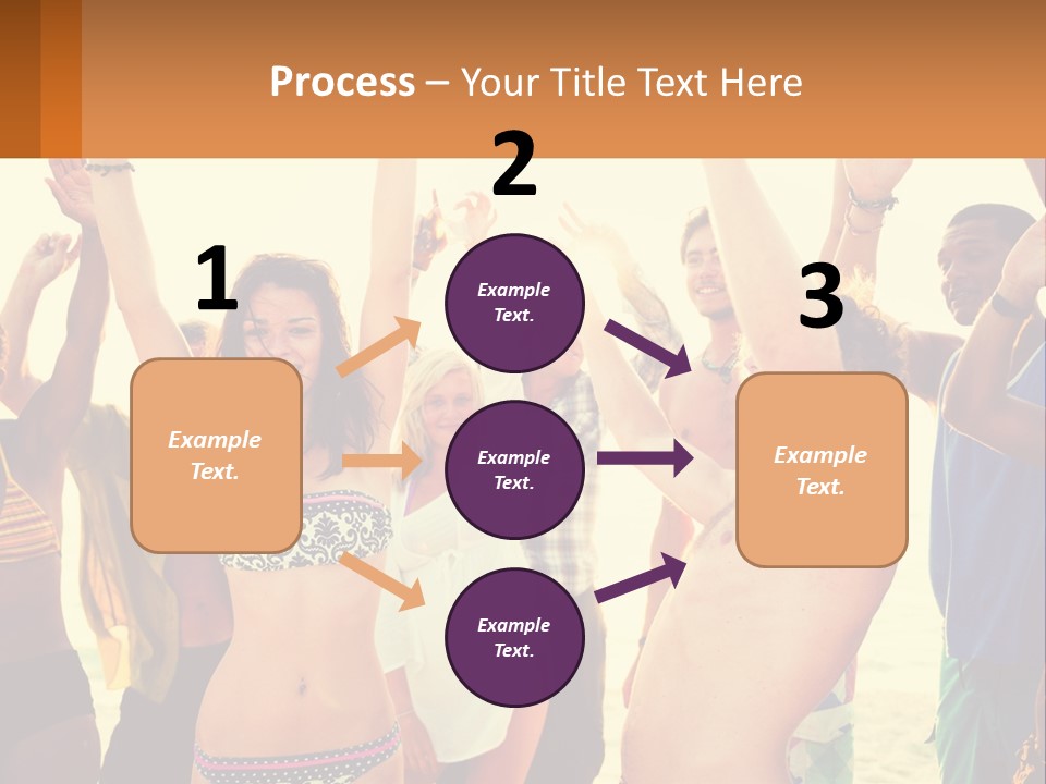 A Group Of People Standing On Top Of A Beach PowerPoint Template