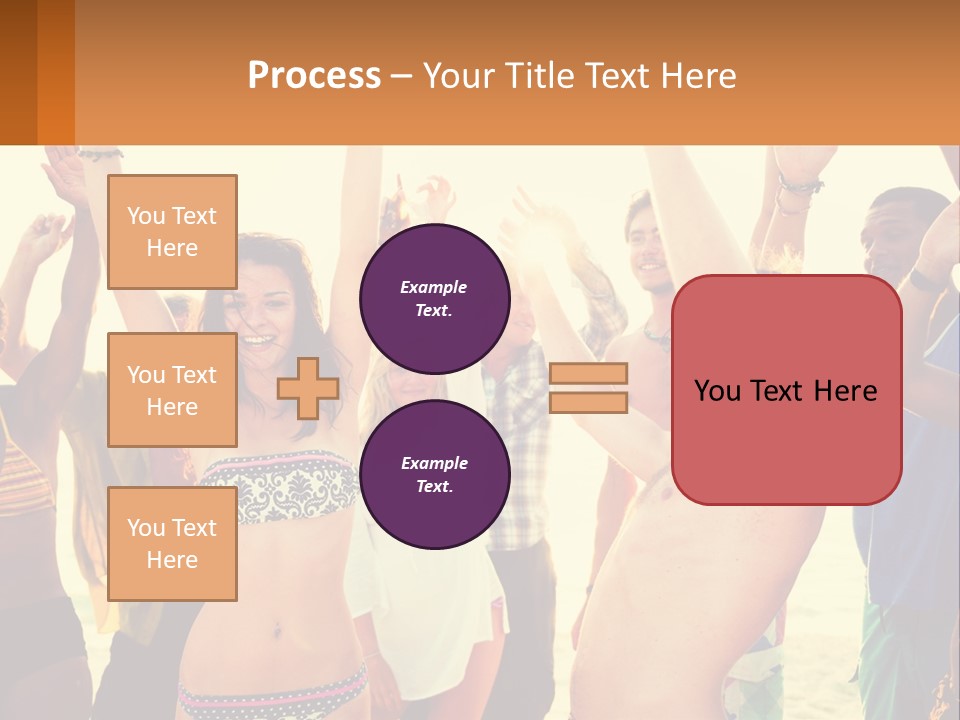A Group Of People Standing On Top Of A Beach PowerPoint Template