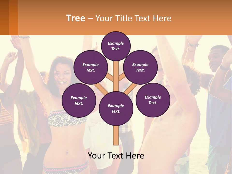 A Group Of People Standing On Top Of A Beach PowerPoint Template