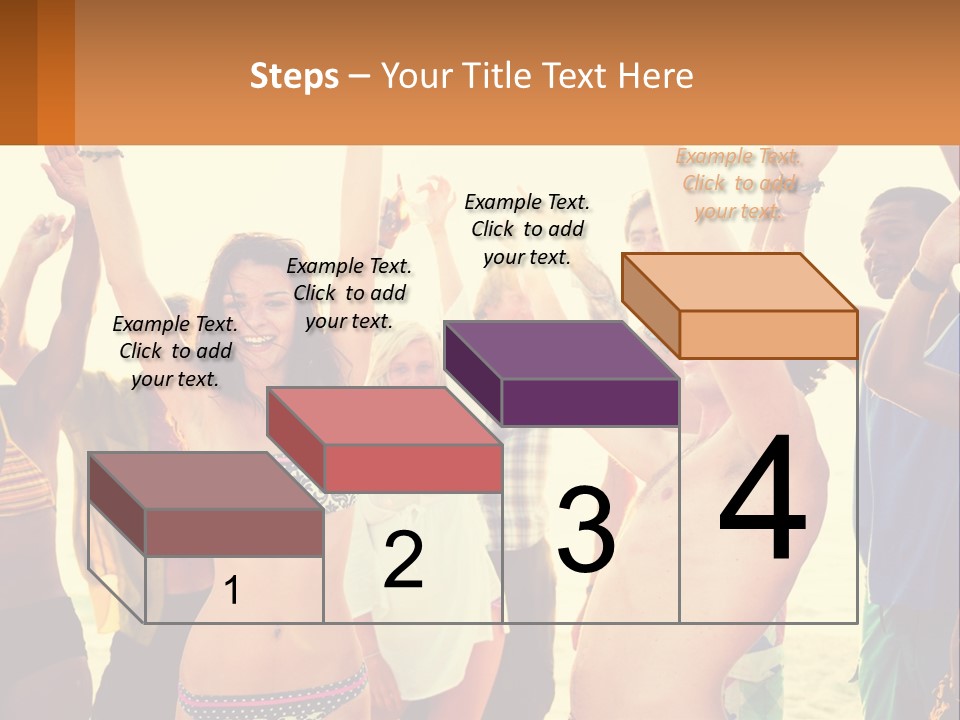 A Group Of People Standing On Top Of A Beach PowerPoint Template