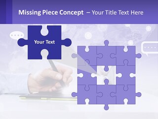 A Person Writing On A Piece Of Paper With A Pen PowerPoint Template