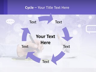 A Person Writing On A Piece Of Paper With A Pen PowerPoint Template