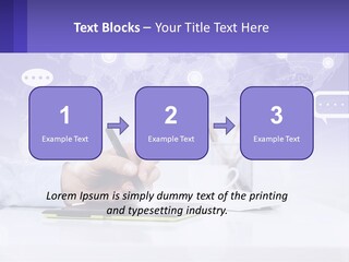 A Person Writing On A Piece Of Paper With A Pen PowerPoint Template