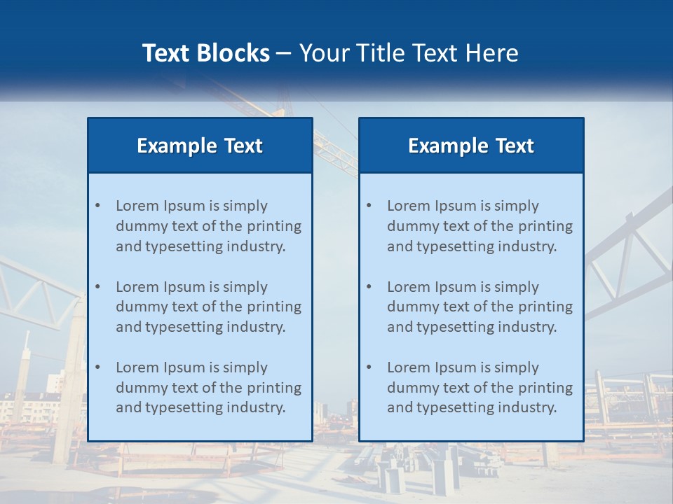 A Crane That Is On Top Of A Building PowerPoint Template