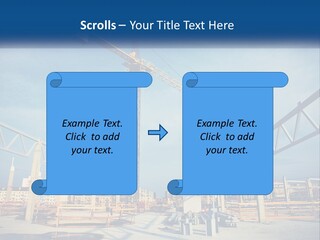 A Crane That Is On Top Of A Building PowerPoint Template