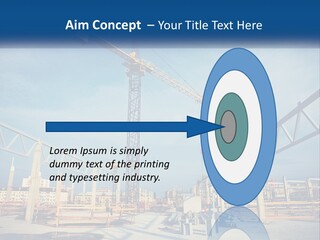 A Crane That Is On Top Of A Building PowerPoint Template