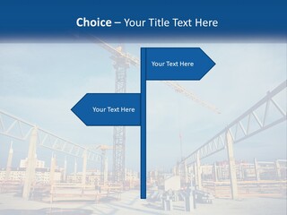 A Crane That Is On Top Of A Building PowerPoint Template