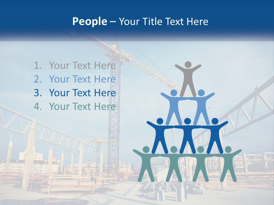 A Crane That Is On Top Of A Building PowerPoint Template