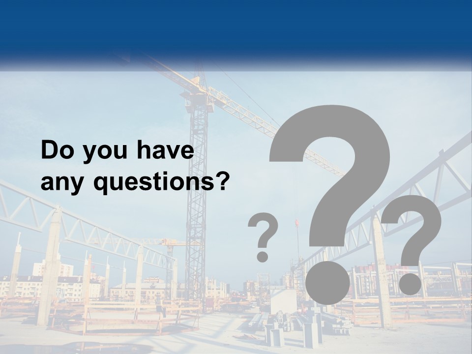 A Crane That Is On Top Of A Building PowerPoint Template