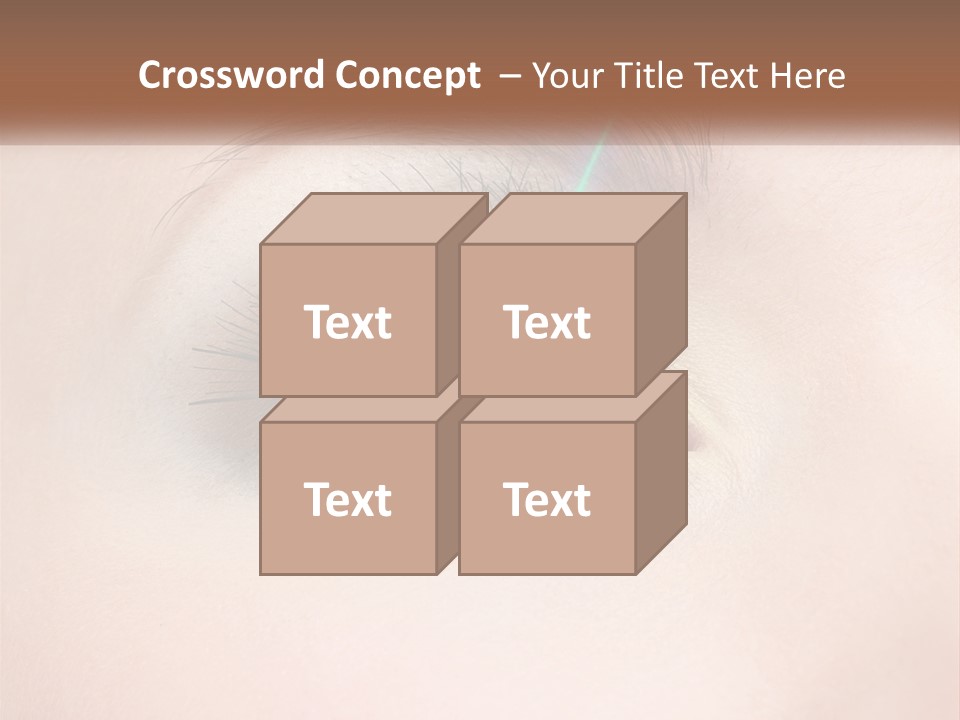 A Woman's Eye With Long Lashes And Blue Eyeliner PowerPoint Template