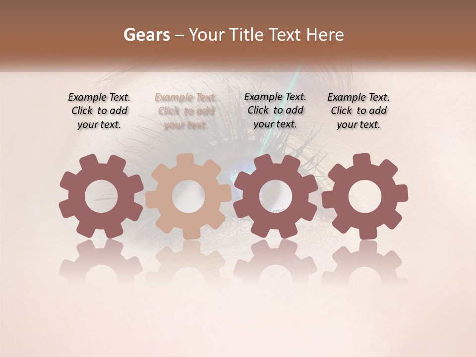 A Woman's Eye With Long Lashes And Blue Eyeliner PowerPoint Template