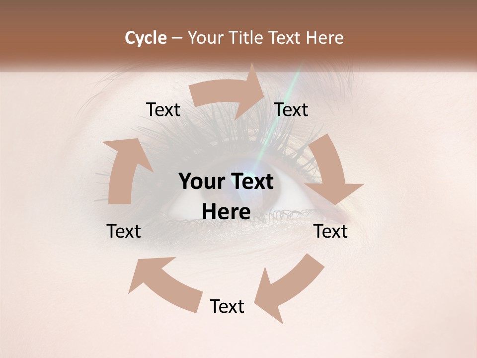 A Woman's Eye With Long Lashes And Blue Eyeliner PowerPoint Template