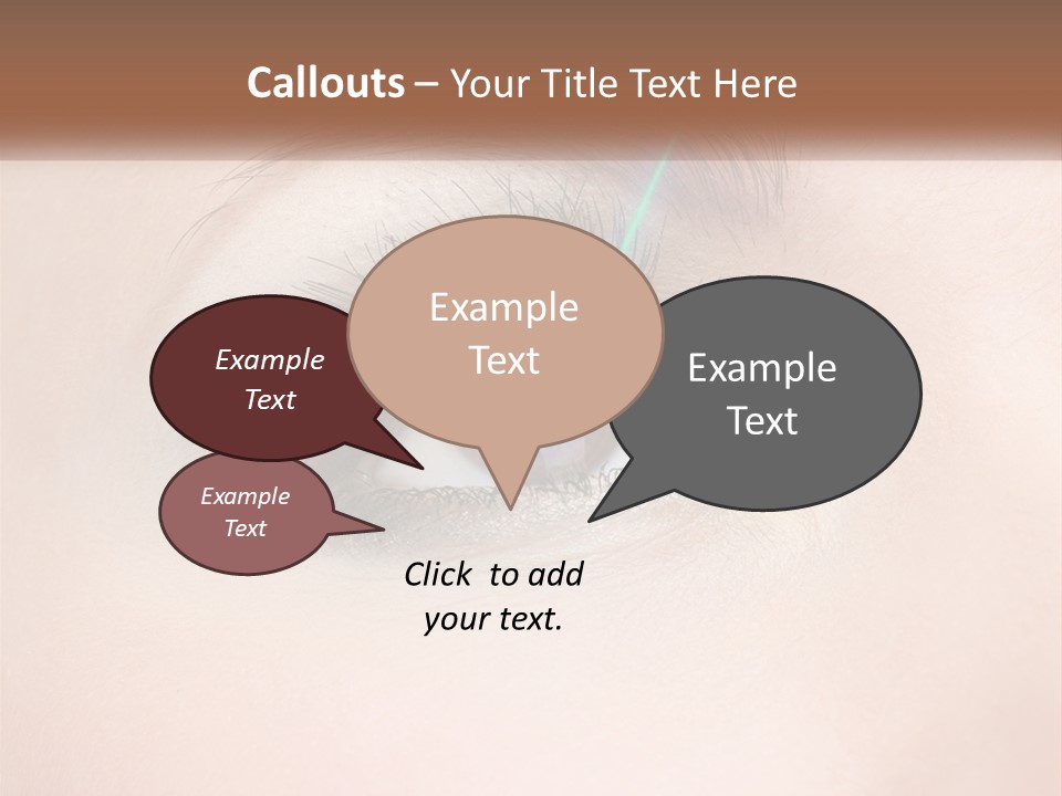 A Woman's Eye With Long Lashes And Blue Eyeliner PowerPoint Template