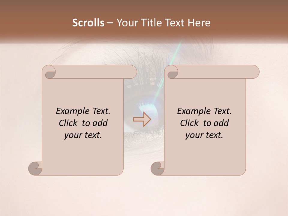 A Woman's Eye With Long Lashes And Blue Eyeliner PowerPoint Template