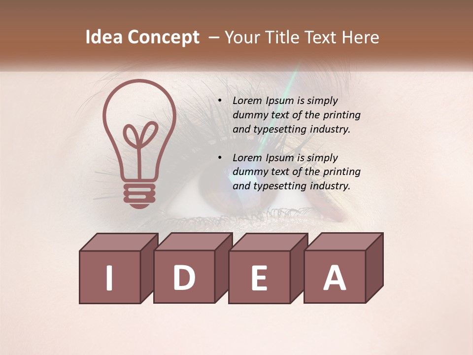 A Woman's Eye With Long Lashes And Blue Eyeliner PowerPoint Template