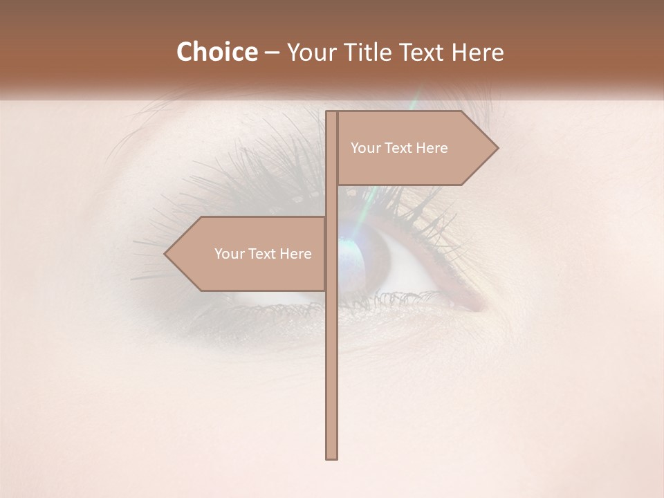 A Woman's Eye With Long Lashes And Blue Eyeliner PowerPoint Template
